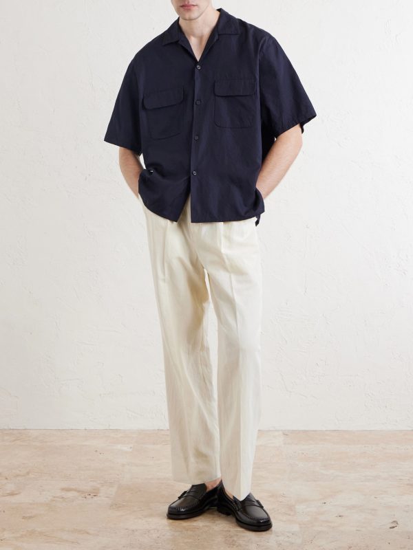 Cotton and Silk-Blend Shirt - OU Cotton and Silk-Blend Shirt - OU