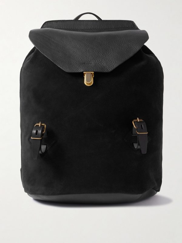 Zibeline Suede and Full-Grain Leather Backpack Zibeline Suede and Full-Grain Leather Backpack
