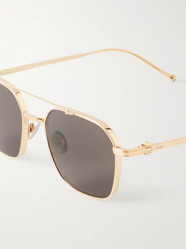 Pasha Square-Frame Gold-Tone Sunglasses - CU Pasha Square-Frame Gold-Tone Sunglasses - CU