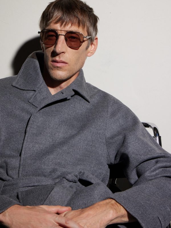 Pasha Aviator-Style Silver-Tone Sunglasses - BK Pasha Aviator-Style Silver-Tone Sunglasses - BK
