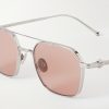 Pasha Aviator-Style Silver-Tone Sunglasses - CU Pasha Aviator-Style Silver-Tone Sunglasses - CU