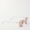 Pasha Aviator-Style Silver-Tone Sunglasses - FR Pasha Aviator-Style Silver-Tone Sunglasses - FR