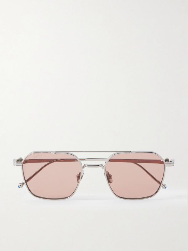 Pasha Aviator-Style Silver-Tone Sunglasses Pasha Aviator-Style Silver-Tone Sunglasses