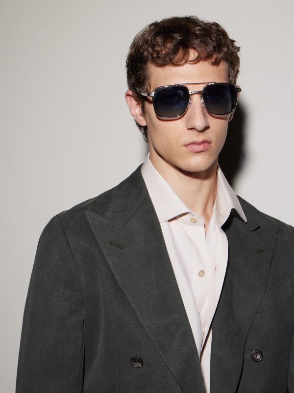 Santos de Cartier Aviator-Style Silver-Tone Sunglasses - BK Santos de Cartier Aviator-Style Silver-Tone Sunglasses - BK