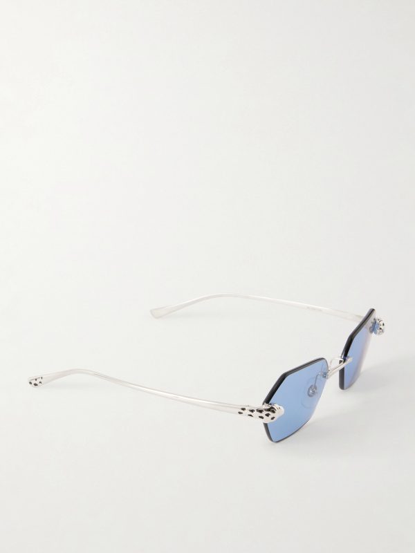 Panthère de Cartier Rimless Silver-Tone Sunglasses - FR