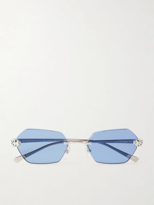 Panthère de Cartier Rimless Silver-Tone Sunglasses Panthère de Cartier Rimless Silver-Tone Sunglasses