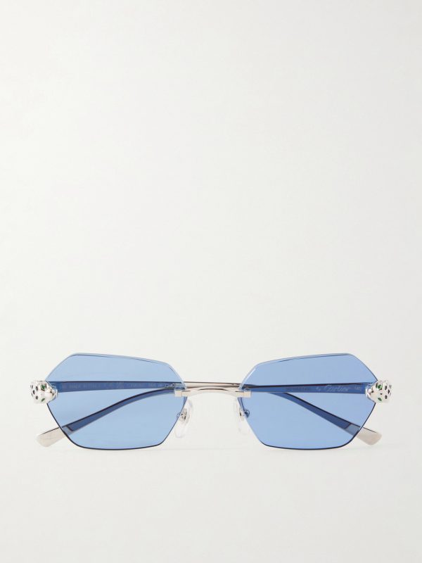 Panthère de Cartier Rimless Silver-Tone Sunglasses