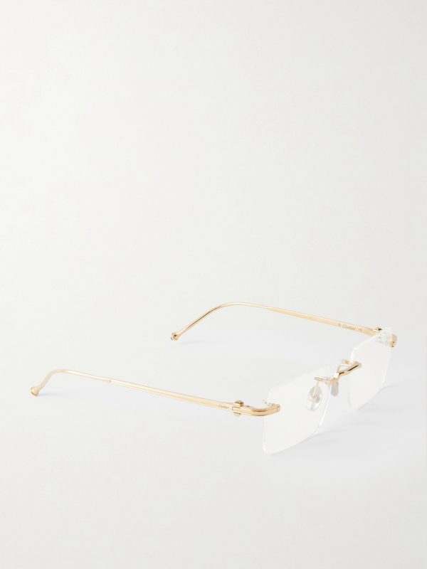 Pasha Square-Frame Gold-Tone Glasses - FR Pasha Square-Frame Gold-Tone Glasses - FR