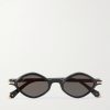 Godron Oval-Frame Acetate Sunglasses Godron Oval-Frame Acetate Sunglasses