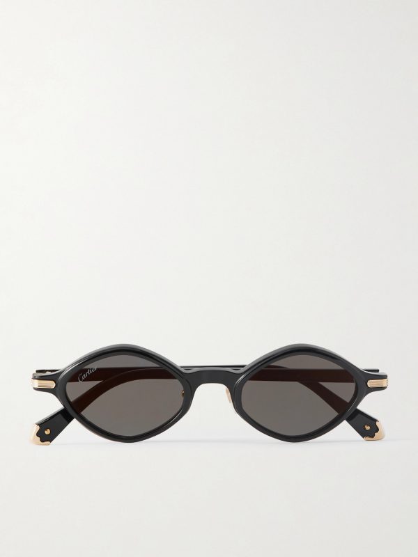Godron Oval-Frame Acetate Sunglasses Godron Oval-Frame Acetate Sunglasses