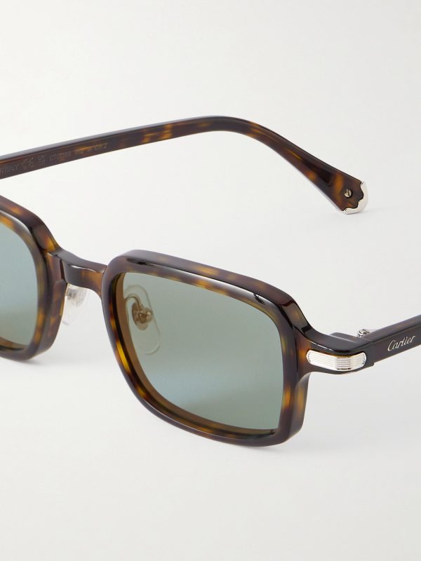 Godron Square-Frame Tortoiseshell Acetate Sunglasses - CU Godron Square-Frame Tortoiseshell Acetate Sunglasses - CU