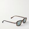 Godron Square-Frame Tortoiseshell Acetate Sunglasses - FR Godron Square-Frame Tortoiseshell Acetate Sunglasses - FR