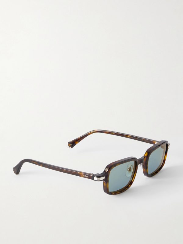 Godron Square-Frame Tortoiseshell Acetate Sunglasses - FR Godron Square-Frame Tortoiseshell Acetate Sunglasses - FR