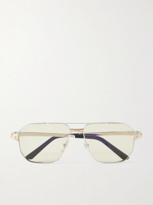 Santos Aviator-Style Silver-Tone Sunglasses