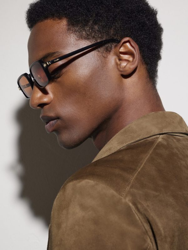 Godron de Cartier Square-Frame Acetate Sunglasses - BK