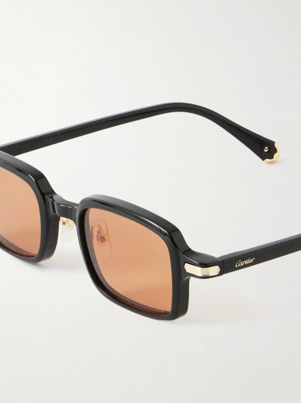 Godron de Cartier Square-Frame Acetate Sunglasses - CU