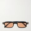 Godron de Cartier Square-Frame Acetate Sunglasses