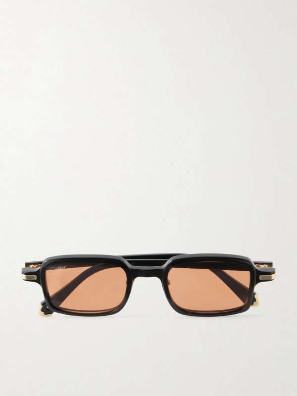Godron de Cartier Square-Frame Acetate Sunglasses