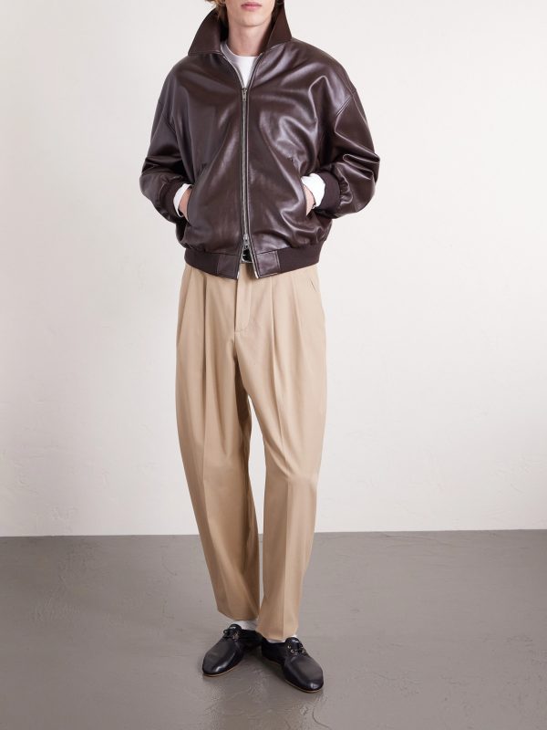 Montauk Tapered Pleated Cotton-Twill Trousers - OU Montauk Tapered Pleated Cotton-Twill Trousers - OU