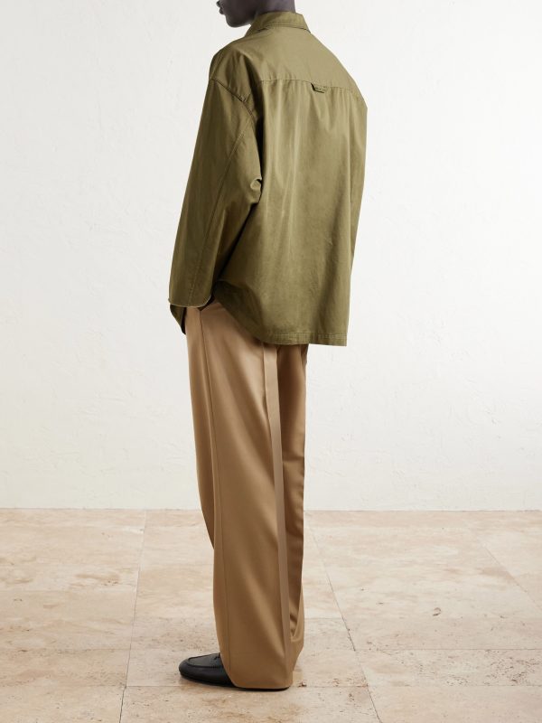 Oversized Cotton and Linen-Blend Twill Shirt - BK Oversized Cotton and Linen-Blend Twill Shirt - BK