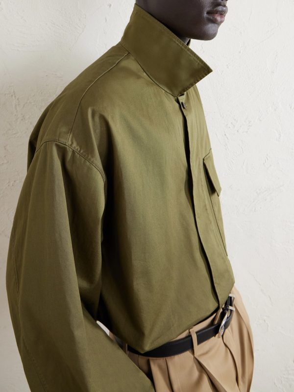 Oversized Cotton and Linen-Blend Twill Shirt - CU Oversized Cotton and Linen-Blend Twill Shirt - CU