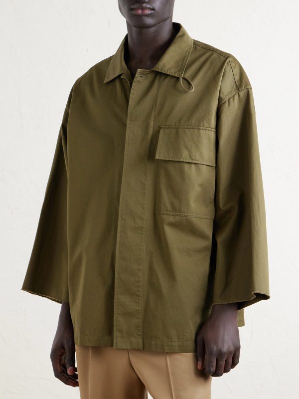 Oversized Cotton and Linen-Blend Twill Shirt - FR Oversized Cotton and Linen-Blend Twill Shirt - FR