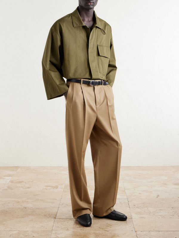 Oversized Cotton and Linen-Blend Twill Shirt - OU Oversized Cotton and Linen-Blend Twill Shirt - OU