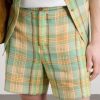 Straight-Leg Checked Linen Shorts - CU Straight-Leg Checked Linen Shorts - CU