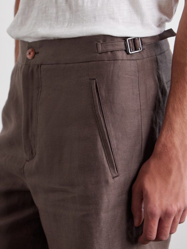 Straight-Leg Linen-Twill Shorts - CU