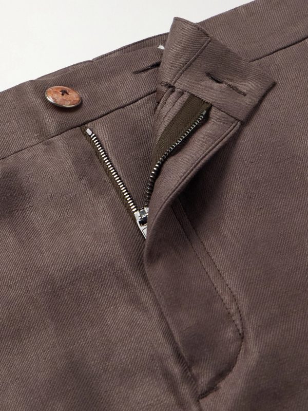 Straight-Leg Linen-Twill Shorts - E1