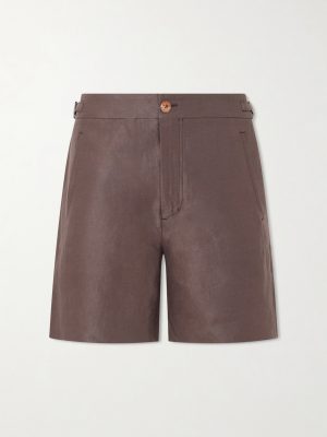 Straight-Leg Linen-Twill Shorts