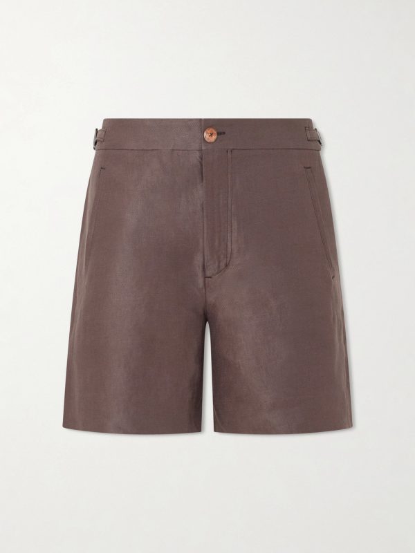 Straight-Leg Linen-Twill Shorts
