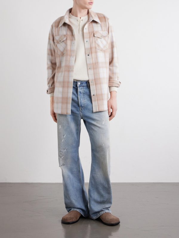 Checked Cashmere Shirt - OU Checked Cashmere Shirt - OU