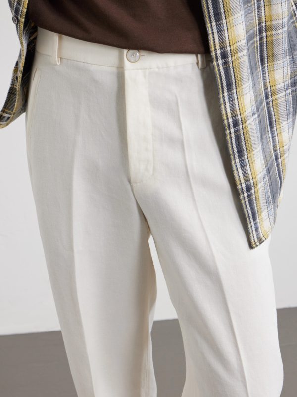 Straight-Leg Linen-Twill Trousers - CU Straight-Leg Linen-Twill Trousers - CU