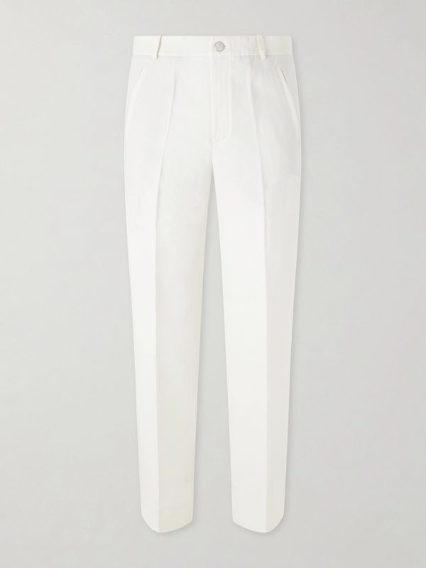 Straight-Leg Linen-Twill Trousers Straight-Leg Linen-Twill Trousers