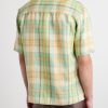Convertible-Collar Checked Linen Shirt - BK Convertible-Collar Checked Linen Shirt - BK