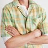 Convertible-Collar Checked Linen Shirt - CU Convertible-Collar Checked Linen Shirt - CU