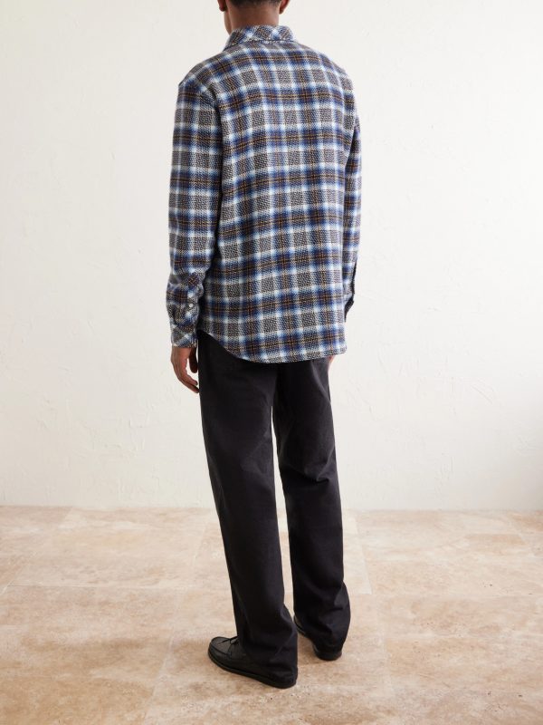 Lightning Checked Cashmere Shirt - BK Lightning Checked Cashmere Shirt - BK