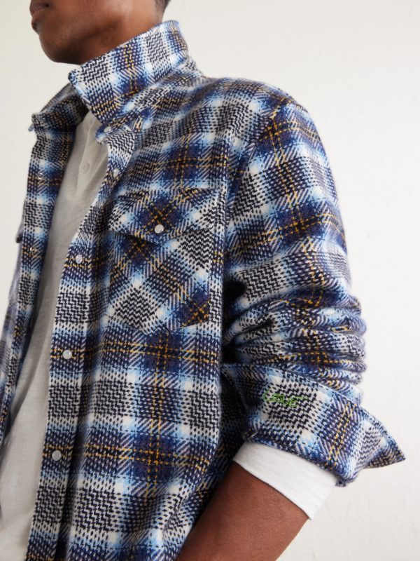 Lightning Checked Cashmere Shirt - CU Lightning Checked Cashmere Shirt - CU
