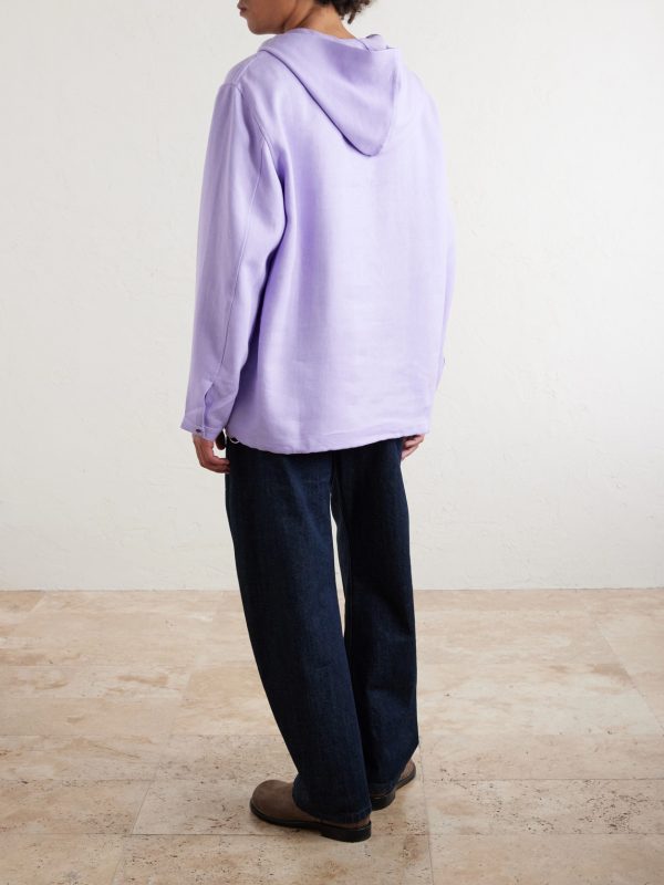 Linen Hooded Jacket - BK