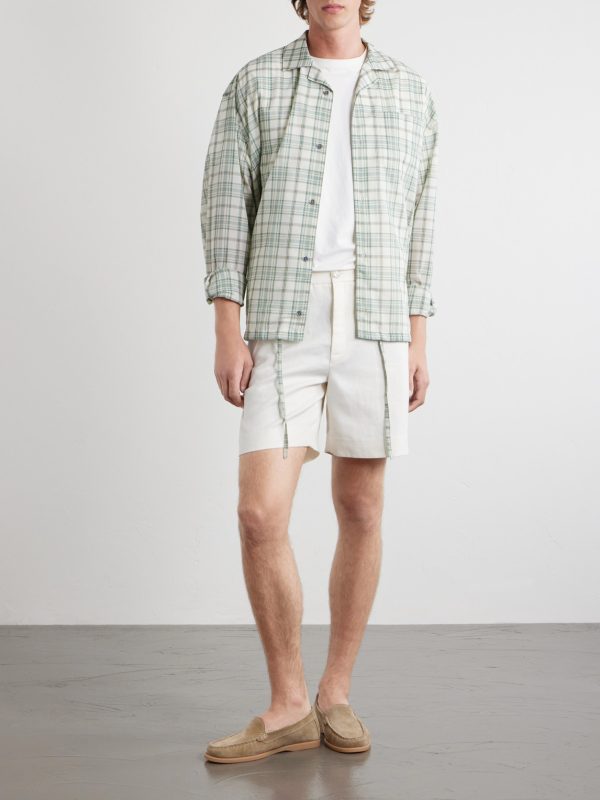 Straight-Leg Linen-Twill Shorts - OU Straight-Leg Linen-Twill Shorts - OU