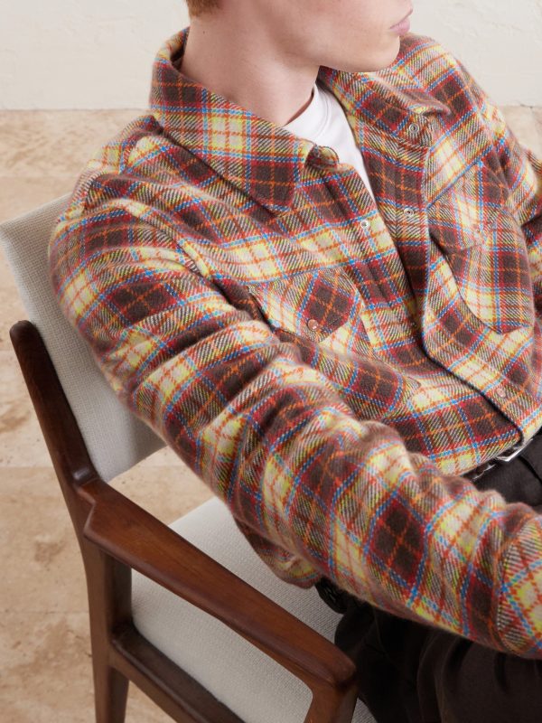 Saffron Checked Cashmere Shirt - CU Saffron Checked Cashmere Shirt - CU