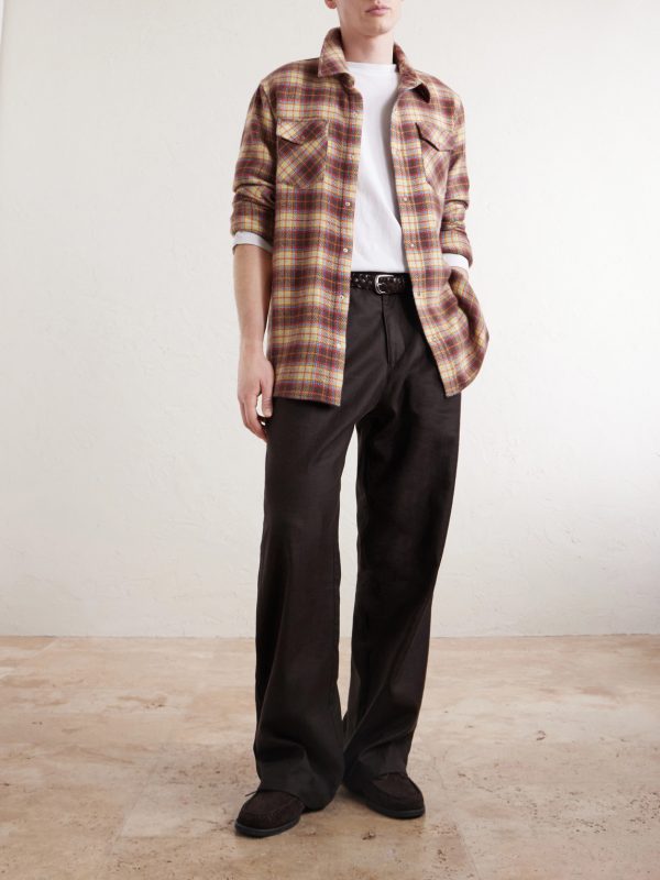 Saffron Checked Cashmere Shirt - OU Saffron Checked Cashmere Shirt - OU
