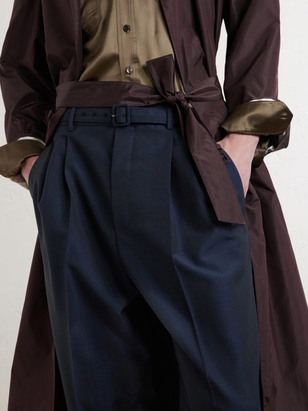 Tapered Pleated Wool and Mohair-Blend Trousers - CU Tapered Pleated Wool and Mohair-Blend Trousers - CU