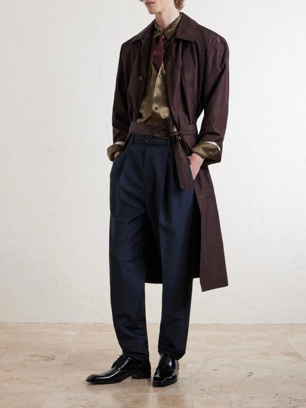 Tapered Pleated Wool and Mohair-Blend Trousers - OU Tapered Pleated Wool and Mohair-Blend Trousers - OU