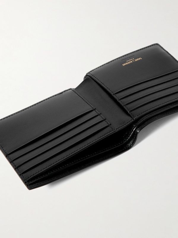 Tiny Cassandre Logo-Appliquéd Leather Billfold Wallet - E1 Tiny Cassandre Logo-Appliquéd Leather Billfold Wallet - E1