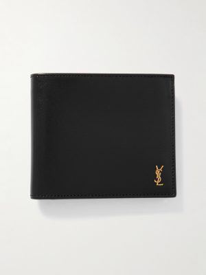Tiny Cassandre Logo-Appliquéd Leather Billfold Wallet