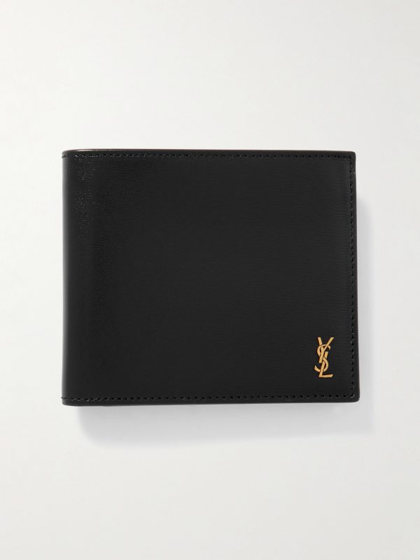 Tiny Cassandre Logo-Appliquéd Leather Billfold Wallet Tiny Cassandre Logo-Appliquéd Leather Billfold Wallet