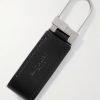Tiny Cassandre Logo-Embellished Leather and Silver-Tone Key Fob - BK Tiny Cassandre Logo-Embellished Leather and Silver-Tone Key Fob - BK