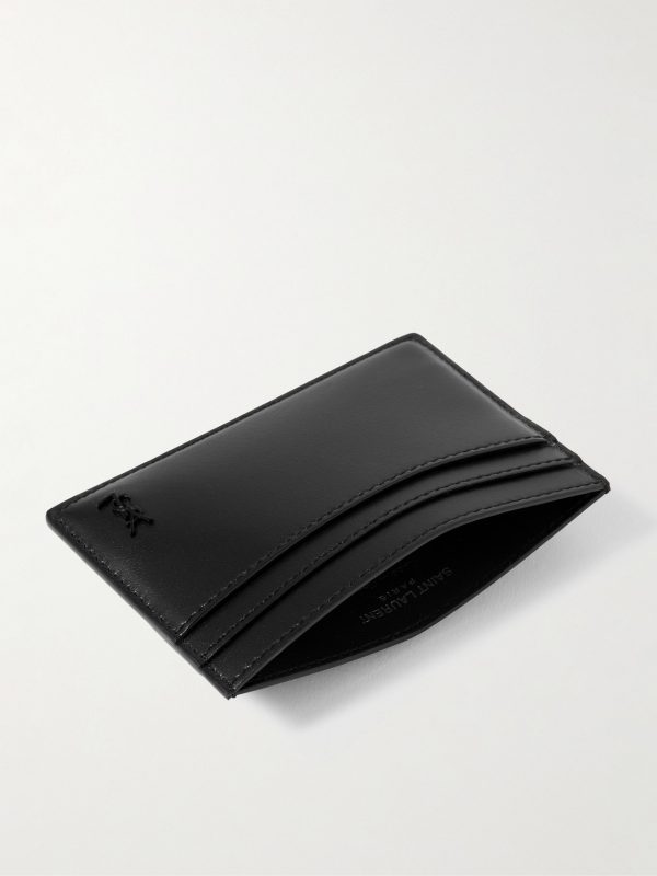 Tiny Cassandre Logo-Appliquéd Leather Cardholder - E1 Tiny Cassandre Logo-Appliquéd Leather Cardholder - E1